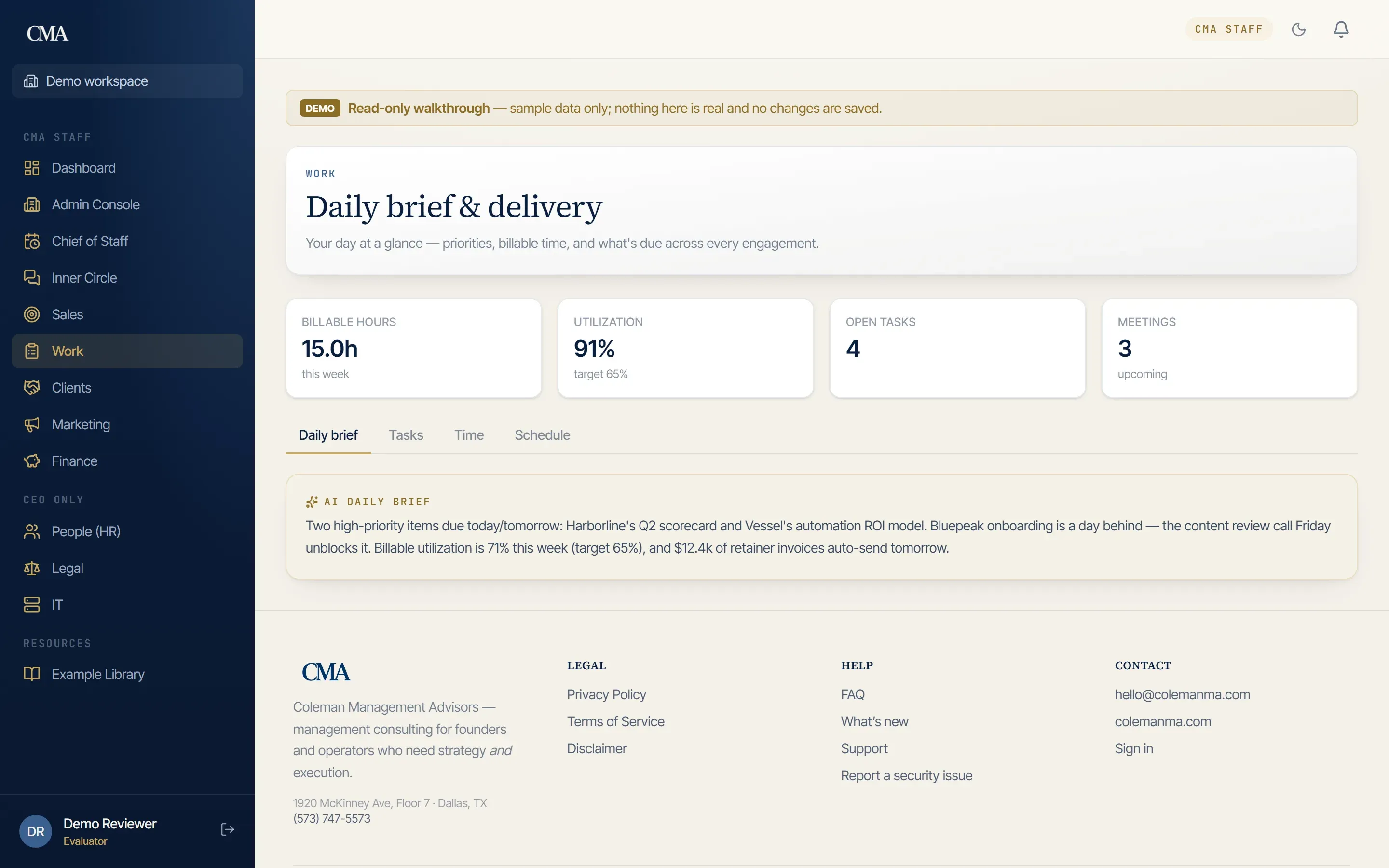 Delivery view showing engagements, plans and deliverable statuses
